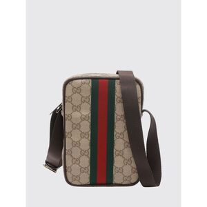 Gucci Men Gucci Gg Jacquard Fabric Crossbody Bag With Stripe Detail